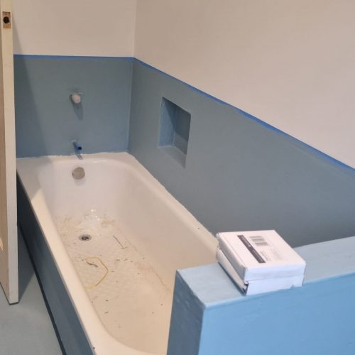 waterproofing Waterproofing by Top End Tiling, Auckland: Essential step before installing tiles in this bathroom.