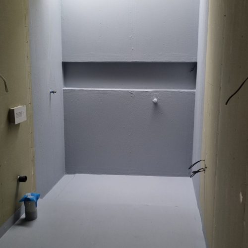 waterproofing Top End Tiling: Bathroom waterproofing preparation for a tiling project in Auckland.